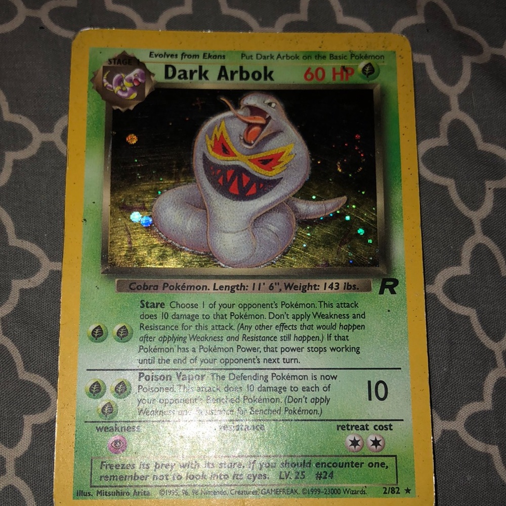Dark Arbok Pokémon trading card